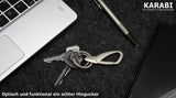 KARABI Karabiner Schlüsselanhänger mit 2 Schlüsselringen, Stabiler Karabinerhaken als Anhänger für den Schlüsselbund aus robustem Metall, Perfekt auch als Geschenk für Männer oder Frauen