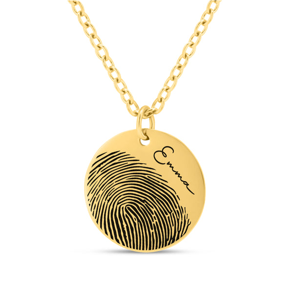 MindChain - Halskette mit Fingerabdruck Gravur - aus Edelstahl - Kette Personalisiert mit Wunschgravur