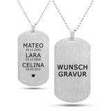 MiliChain Premium Dog Tag kette aus Edelstahl - Herren Halskette mit Gravur - Militär kette Personalisiert - Kette mit Namen - ID kette mit gravur