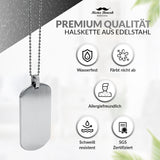 MiliChain Premium Dog Tag kette aus Edelstahl - Herren Halskette mit Gravur - Militär kette Personalisiert - Kette mit Namen - ID kette mit gravur