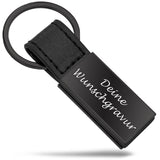 Schlüsselanhänger mit Gravur - Frei Personalisierbar mit Wunschgravur (matt schwarz)