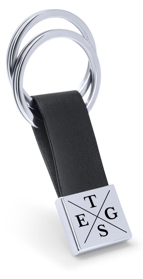 CROSS LOVE - Schlüsselanhänger mit Gravur - Personalisierbar mit Wunschbuchstabe - Silber